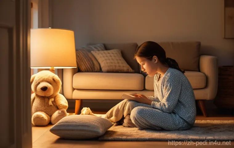 소아 천식 발작 시 응급 대처 방법 - **Prompt:** A caring mother, mid-30s, with a gentle and observant expression, subtly watches her 6-y...