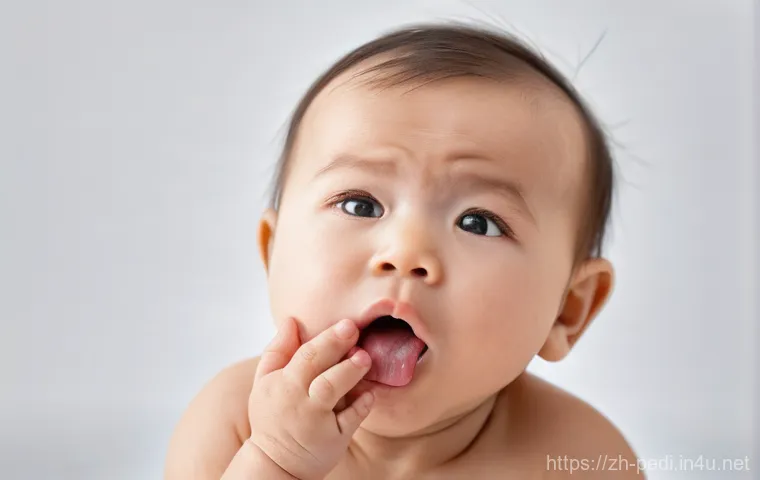 소아 구내염과 헤르페스 차이 - **Prompt 2: Toddler with Herpangina**
    A soft-focused, realistic image of a toddler (around 2-4 y...